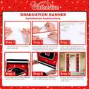 4 x 2026 Graduation Decorations,Congrats Grad Banner Backdrop for Class of 2026 Decorations- Red Graduation Party Decorations