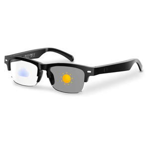 padom Smart Glasses, OpenEar Sound Mic & Speakers, Smart Audio Polarized Sunglasses with Photochromic Lenses, IPX4 Waterproof, Voice Assistant, Unisex Bluetooth Glasses for Travel, Working & Driving