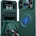GIVELOT Magnetic for iPhone 17 Pro Case,[Compatible with Magsafe][Slide Camera Cover][Kickstand][Military Grade Protection] Shockproof Rugged Case for iPhone 17 Pro,Green