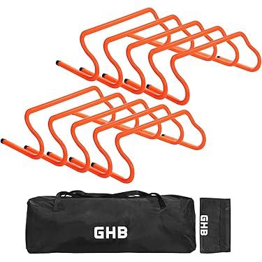 GHB Agility Hurdles 8" Speed Agility Training Hurdles, Detachable Sturdy Hurdles Training Equipment Set with Carry Bag for Kids,Athletes,Soccer,Basketball