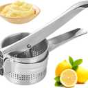 Potato Ricer, Heavy Duty Potato Masher Kitchen Tool, Stainless Steel Potatoes Shredder for Smooth and Fluffy Mashed Potatoes/Puree/Fruit/Juice(COLOR:silver)