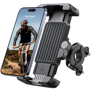 Lamicall Bike Motorcycle Phone Mount - [1s Quick Lock] Bike Cell Phone Holder Clip, Bicycle Scooter Handlebar Clamp, for iPhone Air, 17 16 15 Pro Max, Galaxy S25 S24 Ultra, More 6-7" Phones