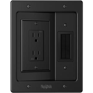 in Wall Cable Management Kit for TV, Recessed Outlet for Low Voltage Cables, TV Cable Hider Wall Kit, Cord Hider for Wall Mount TV, Wall Cable Management Box for Home & Office, Black