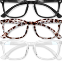 Gaoye Stylish Blue Light Glasses for Woman - Computer Glasses 99% Blue Light Blocking - Lightweight TR90 Frames - 3 pack