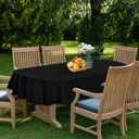 NEWISHER Black Oval Tablecloth 60x84 inch, Heavy Duty Polyester Fabric Table Cloth, Reusable Washable Solid Table Cover for Dining, Kitchen, Party, Wedding, Indoor Outdoor Tabletop Decoration