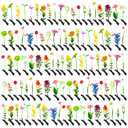 100 Pcs Sprout Clips Mixed Style Plant Hairpins Little Grass Sprout Hair Clips Butterfly Mushroom Hair Accessories Gift for Women Girls Kids Party School