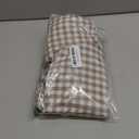 Mywinlle Taupe/White Plaid Ruffle Pillowcases Farmhouse Standard Size Pillow Shams 20"x26",Shabby Checkered Gingham Washed Cotton Pillow Covers Set of 2