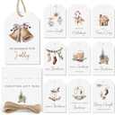 AUDREE 50 Pcs Christmas Gift Tags with String - Cozy Holiday Gift Tags for Xmas Presents - Christmas Name Tags for Gifts - Hanging Labels Decoration Xmas Winter Holiday Present DIY Crafts