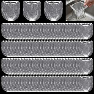 300 PCS Mesh Strainer Bags for Kitchen Sink Food Catcher, Disposable Mesh Sink Strainer Bags, Anti-Clogging Elastic Sinks Strainers Filter Meshbag, Sinks Trash Catcher Bag for Kitchen Leftovers Bath
