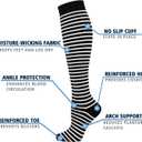 Double Couple 6 Pairs Compression Socks for Men Women 20-30mmhg Knee High Support for Sports Circulation (S/M)