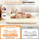 Baby Lounger, Portable Baby Lounger for Newborns to 24 Months, Soft & Breathable Infant Nest with Thickened Support, Newborn Baby Essentials Gift for Home and Travel, Gray