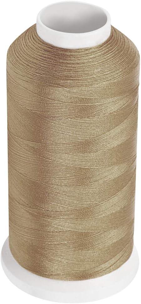 Bonded Nylon N66 Sewing Thread 1100 Yards Size #92 T90 280D/3 for Leather Denim Hand Machine Craft Shoe Bag Repairing Extra Strong Heavy Duty High Temperature Resistant Waterproof (Light Brown)