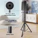 Stage Speaker Stand Tripod, Adjustable Height from 35 to 60 Inch Universal Heavy Duty 35 MM Compatible Insert