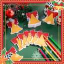 Jetec 24 Pcs Bell Christmas Sticky Notes Bell Self-Stick Notepads Reminder Memo Pads Message Tabs for Xmas Party Decor Stationery Gift Annotating Books Office Study Supplies, 30 Sheets/pad