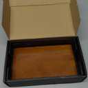 Wican Guest Towel Holder Tray for Bathroom, Oak and Iron Napkins Holder for Powder Room Dinning Table Wooden Basket for Disposable Paper Hand Towels Black & Walnut (9.06 x 5.51 x 2.56 inchs)