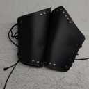 HZMAN Faux Leather Arm Guards - Medieval Cross Bracers - One Size (Black)