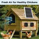 Solar Powered Fan Kit, Weatherproofed Exhaust Fan Air Ventilation Equipment with 25W Solar Panel and 2 High-Speed 5 Inch Dual Fans, Kit for Outside Chicken Coops, Pet House, Attics, Greenhouses, Shed