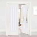 NICETOWN Pure White Sidelight Curtains - 50% Sunlight Blocking Thermal Insulated French Door Drapery Panel for Privacy (25" Width x 72" Length, Tie Back Included, One Panel)