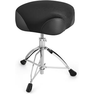 SONICAKE Saddle Drum Throne, Drum Stool for Adults and Drummers (Black)