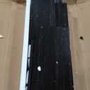 DWVO 47'' Buffet Cabinets with Upper Rack, Farmhouse Coffee Bar Cabinet with Power Outlet & Goblet Holder, Sideboard Cabinets with Sliding Barn Door for Kitchen, Living Room (Black Oak)