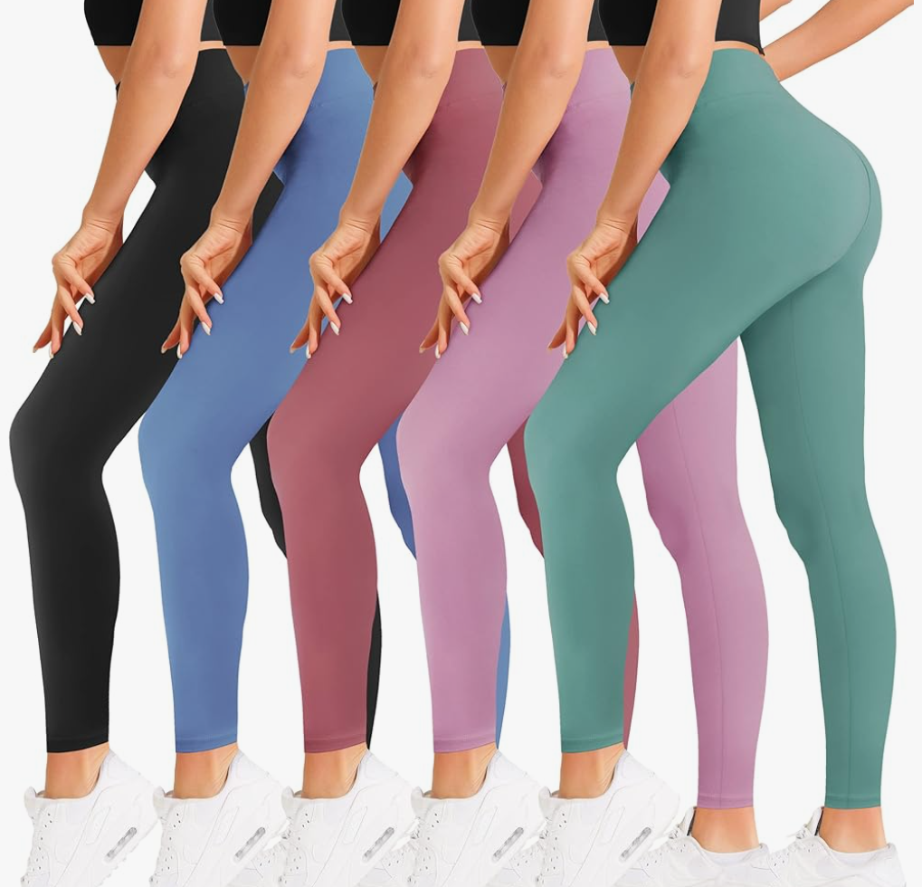 6 Pack Natural Feelings Buttercloud High Waisted Leggings for Women Ultra Soft Stretch Slim Yoga Leggings, L-XL