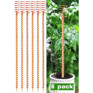 6 Pack 13" Electroculture Copper Gardening Antenna, Copper Garden Plant Stakes, Pure Coppers Rods for Garden, Electro Culture Gardening Coppers Coils Wire Tools, Pyramid Tensor Rings Kit