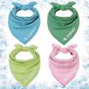 PUPTECK Dog Cooling Bandana for Hot Summer, Pack of 4 Spring Cat Pet Scarf Instant Cooling Towels, Ice Neck Cooler Wraps for Small Medium Large Dogs