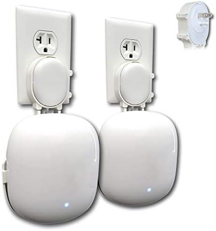 The Nest WiFi Pro Genie Wall Mount Outlet Holder Stand (2-Pack) | Lowest Profile | Open Access | No Messy Screws or Tape | Reinforced Support | Horizontal and Vertical Outlets