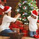 4 Pcs 3D Sea Turtle in Santa Hat Christmas Ornament 4.7 Inch Handmade Felt Turtle Decor for Beach Ocean Coastal Theme Xmas Tree Hanging Decorations for Stocking Stuffers & Ocean Lovers