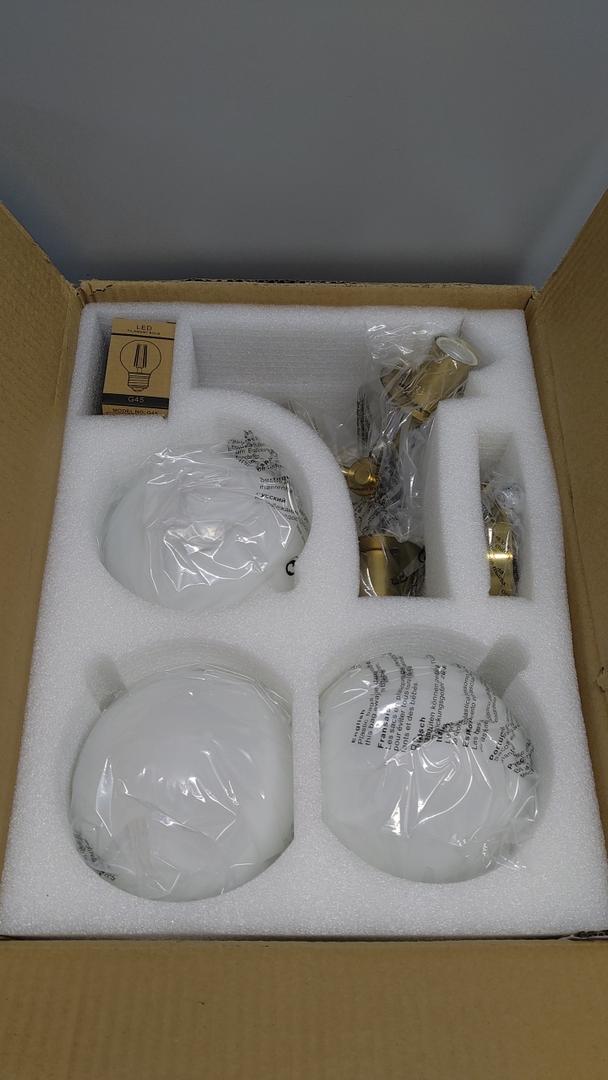 Bagood 3 Light Mid Century Modern Gold Globe semi Flush Mount Ceiling Brass Chandelier 3Light Milk Glass Globe Lights Sputnik Ceiling Light Fixture for Bedroom Living Room Hallway