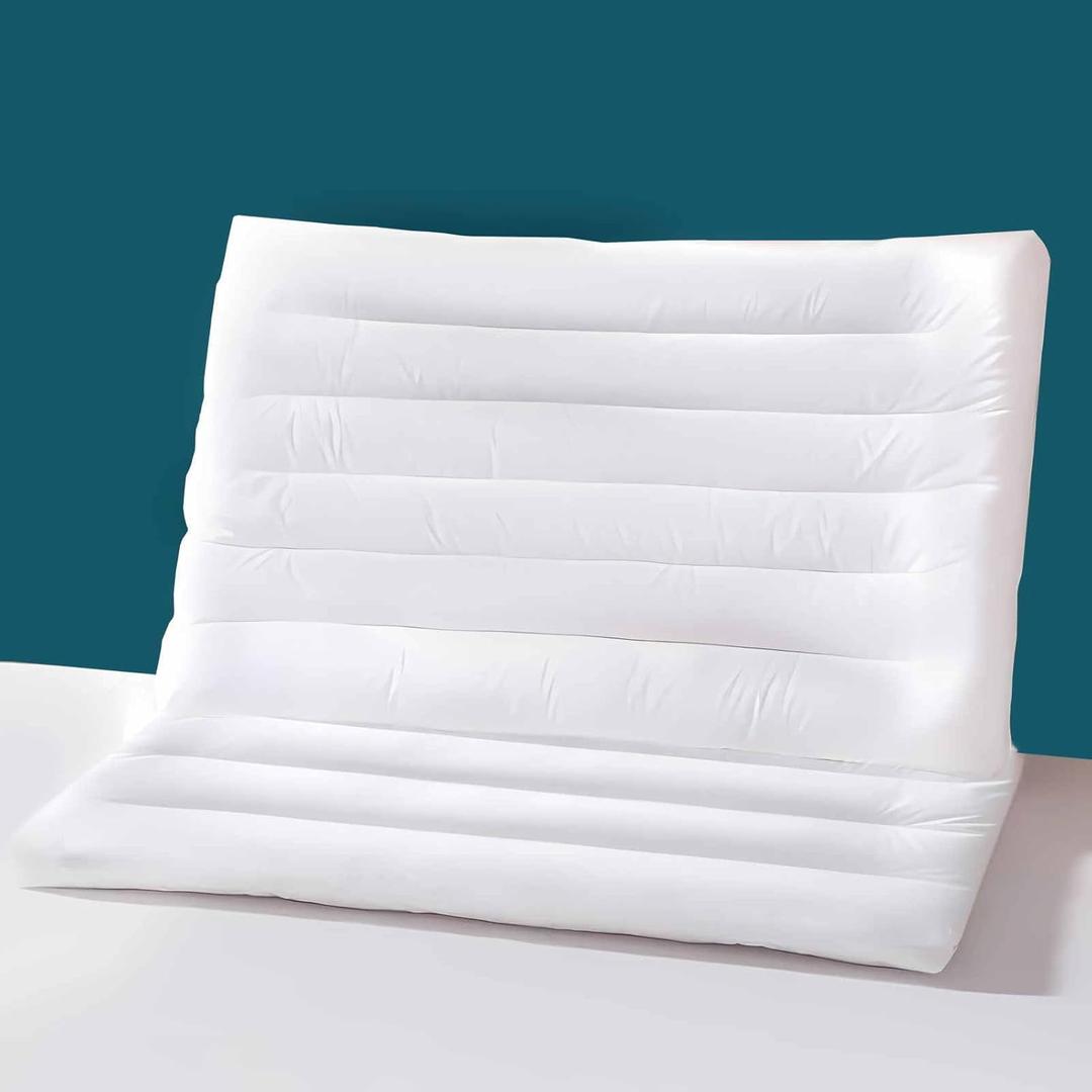 Ultra Flat Thin Pillows for Sleeping Queen Size Set of 2 Pack, 2-1/2" High Slim Bed Pillow for Back Stomach Sleepers Down Alternative Filling Hypoallergenic White 18x30 in