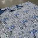 NEWLAKE Cotton Bedspread Quilt Sets-Reversible Patchwork Coverlet Set, Blue Classic Bohemian Pattern,King Size