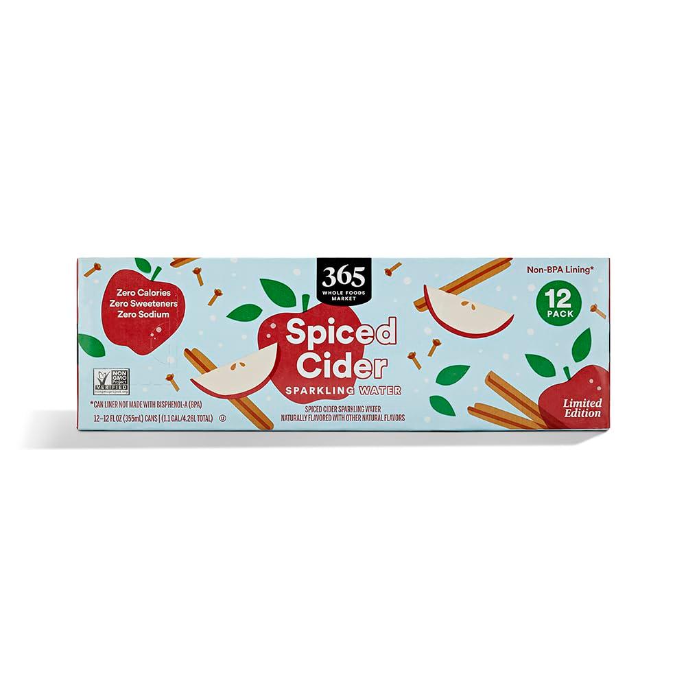 365 by Whole Foods Market Spiced Cider Sparkling Water 12pk, BB Date: 03/09/26