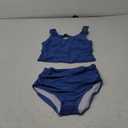 Eomenie Two Piece Tankini Swimsuits for Women Tummy Control Bathing Suits Cutout Back Swim Tank Top with High Waisted Bottom (Small, Denim Blue)