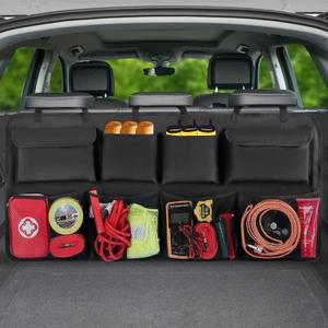 Car Trunk Organizer, Backseat Hanging Organizer with 8 Large Storage Bag Super Capacity -Trunk Organizer for SUV,Truck,Van -Your Space Saving Expert - Black (XL-39.5x18in)