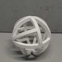 Elements 7.68 Inch White MDF Open Weave Decorative Orb