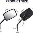 Universal Motorcycle Mirrors - M10 Black Rectangle Handlebar Rearview Mirrors Compatible with Honda Shadow MSX125 Kawasaki Vulcan Z900 Suzuki SV650 Volusia