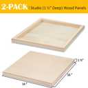 Falling in Art 2 Pack Unfinished Wooden Canvas Panels, 16x16 Gallery Birch Wood Panels Kit, 1 1/2" Deep Art Cradle Boards for Acrylic Painting, Pouring and Burning