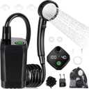 Portable Shower for Camping, [Long-Lasting] Spopal 6000mAh Rechargeable Camping Shower with Intelligent LED Display, 4 Spray Modes, IPX7 Waterproof Outdoor Camp Pump for Hiking, Travel, Car, Pet (Black)