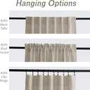 RYB HOME Natural Beige Linen Sheer Curtains 120 inches Long for Living Room and Dining Room, Back Tab/Rod Pocket, Light Filtering Sheer Curtains and Drapes, W 52 x L 120 inches, 2 Panels Set