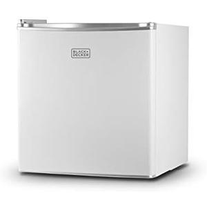 BLACK+DECKER 1.7 Cu. Ft. Compact Refrigerator, ENERGY STAR Certified, Single Door Mini Fridge with Chiller Compartment, Personal Fridge for Home or Dorm Room, R600a Refrigerant, BCRK17W, White