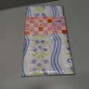 xo, Fetti Coastal Tablecloth, White + Blue | 9' x 4.5' | Bachelorette Tablescape, Dinner Party Setting, Beach Birthday Decoration, Cute Table cover, Floral Table Decor