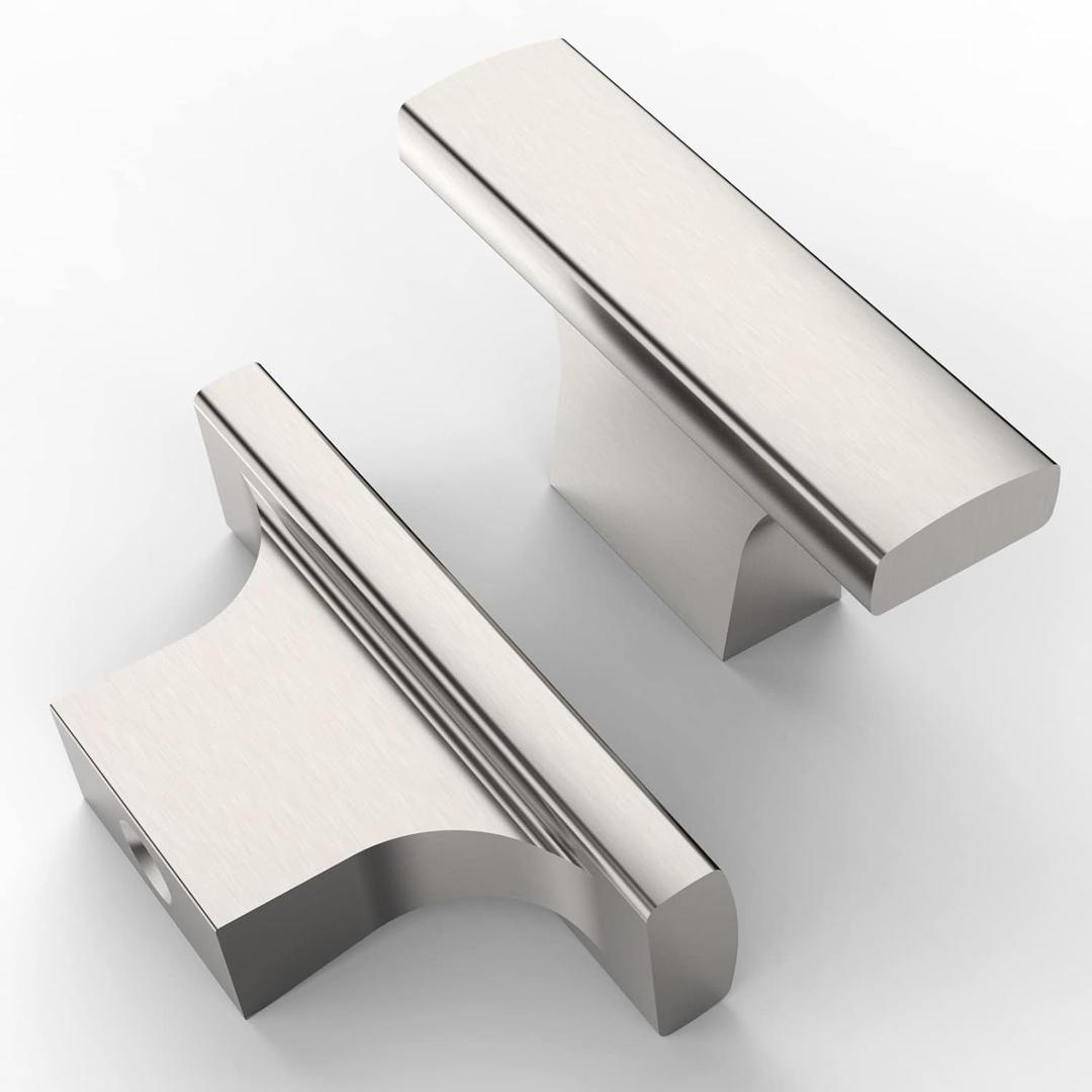 Amerdeco 10 Pack Brushed Satin Nickel Cabinet Knobs 2 Inch (50MM) Single Hole Cabinet Pulls Kitchen Cabinet Knobs Drawer Knobs ZH0026