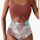 Eomenie Women's One Piece Swimsuit Tummy Control Slimming Bathing Suit Cutout Tie Knot Swimwear Mediu