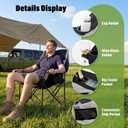 Padded Camping Chair for Adults 2 Pack Heavy Duty Oversized Portable Folding Camp Chair with Cup Holder Cooler Pockets 500lbs Support for Outdoor Beach Fishing Garden (Black & Light Gray)