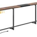 Huuger 94.5-110.2'' Extendable Behind Couch Table with Outlets, 94.5- 110.2"W x 29.5"H
