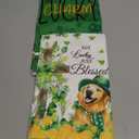 XCHI Dog Shamrocks Clovers Cross Coins St. Patrick's Day Kitchen Towels Dish Towels 18x26 Inch Home Kitchen Decorations Hand Towels Set of 2 Drying Dishcloth