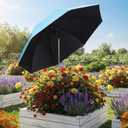 Abbylike 1 Pack 41 Inches Larger Plant Umbrellas for Outdoor 50.7 Inches Higher Adjustable Angles Shade Umbrella with Black Glue Coating 4-prong Base Sun Protection for Potted Plants Garden Bed(Blue)