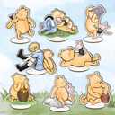 16 Pcs Winnie Centerpieces for Baby Shower, Winnie Wood Table Centerpieces, Cute Animals Decor Cutout Shapes Creatures Table Topper, Baby Shower Party Decor Supplies, Birthday Decorations Supplies