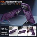 10 x MOZOTER for iPhone 17 Pro Case with Kickstand,[Compatible with MagSafe] [12FT Military Grade Protection] Slim Translucent Matte Shockproof Phone Case,6.3",Purple